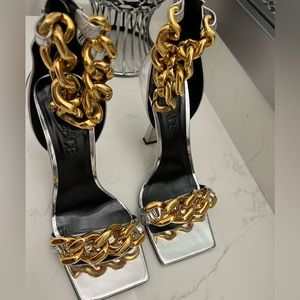 Versace chain heels